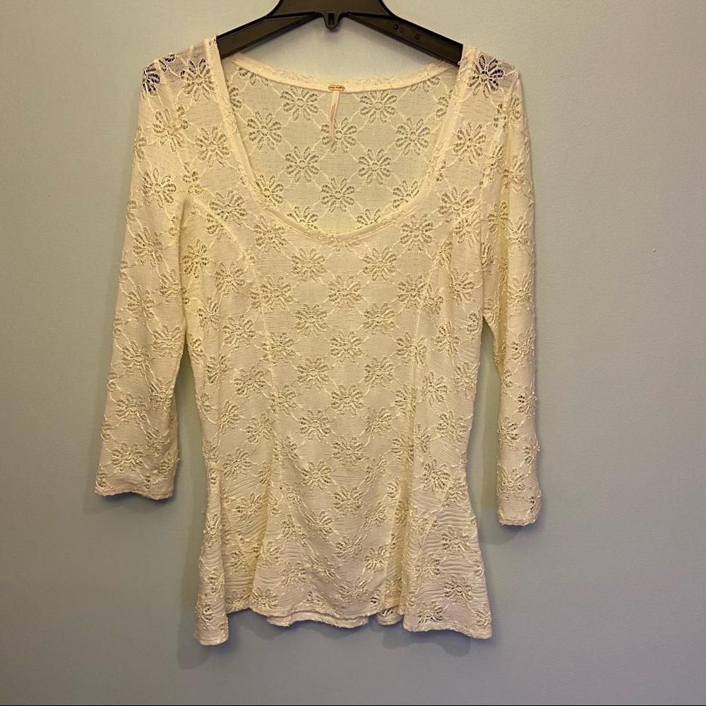 Free People 3/4 length sleeve top